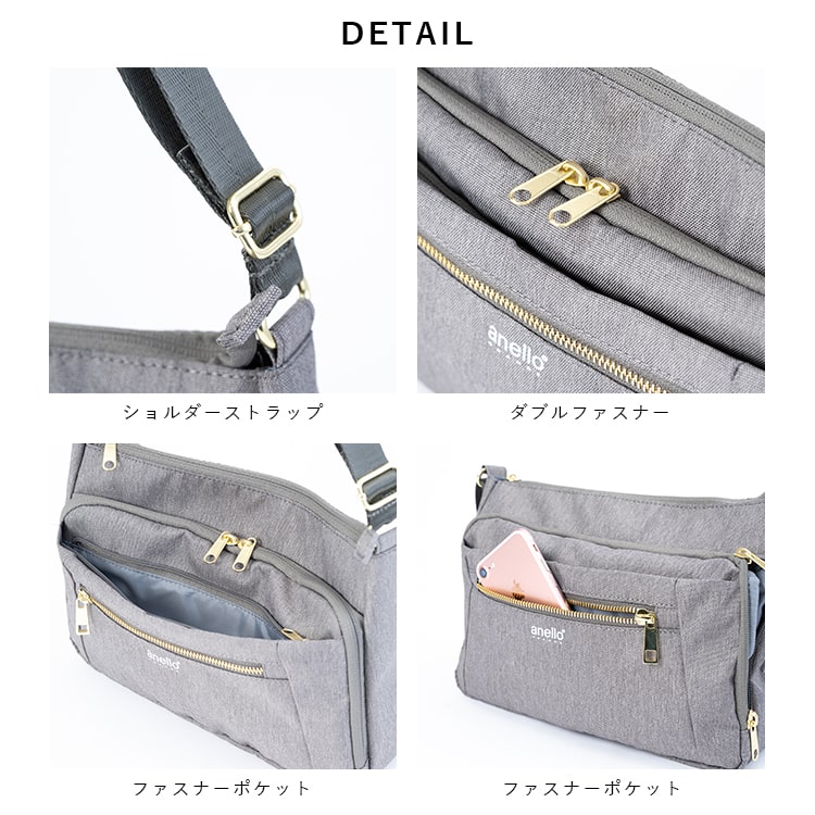 anello ショルダーバッグ レディース 斜め掛け 大人 2way ブランド 正規品 軽量 10ポケット 撥水加工 両面撥水 多機能 お財布ショルダー プレゼント ギフト 旅行 通勤 通学 メール便送料無料