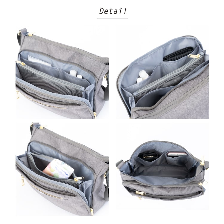 anello ショルダーバッグ レディース 斜め掛け 大人 2way ブランド 正規品 軽量 10ポケット 撥水加工 両面撥水 多機能 お財布ショルダー プレゼント ギフト 旅行 通勤 通学 メール便送料無料