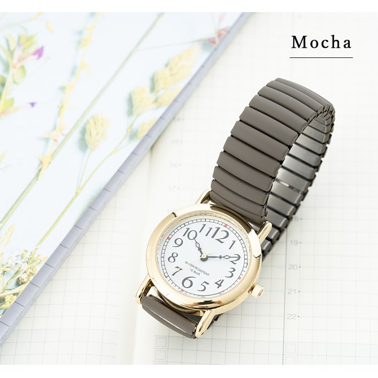 腕時計 レディース 10気圧防水 電池長持ち じゃばら 大人 かわいい