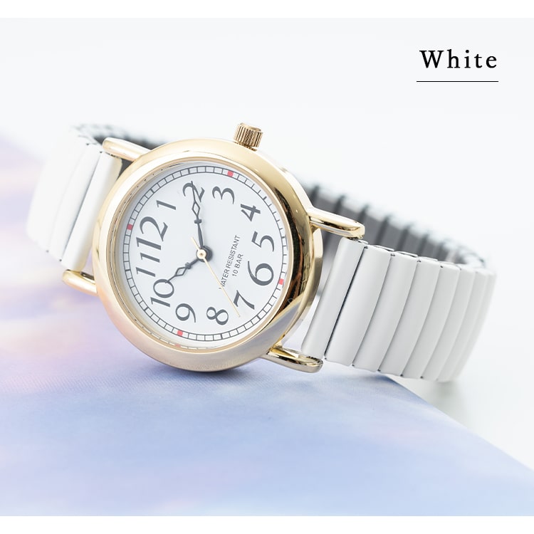 腕時計 レディース 10気圧防水 電池長持ち じゃばら 大人 かわいい