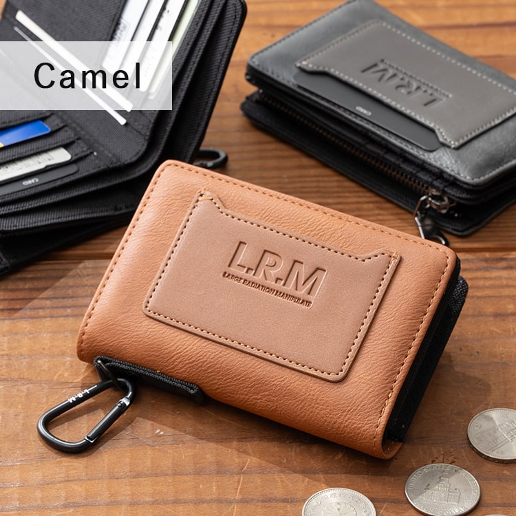 財布 メンズ 二つ折り l字ファスナー ブランド コンパクト ミニ財布 ウォレット おしゃれ L.R.M 小銭入れ カラビナ 高校生 中学生 カードたくさん 合皮 軽い カジュアル レディース プレゼント クリスマス ギフト