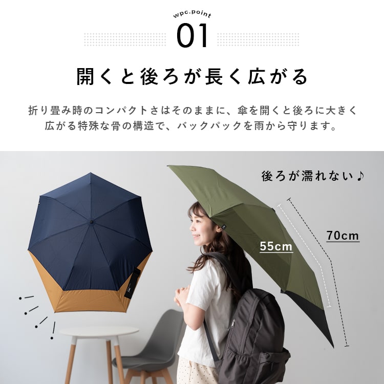 折りたたみ傘 メンズ 日傘 レディース リュックが濡れない 軽量 UV 晴雨兼用 ブランド Wpc. コンパクト 遮熱 撥水加工 かわいい おしゃれ 日焼け対策 紫外線対策 7本骨 プレゼント ギフト