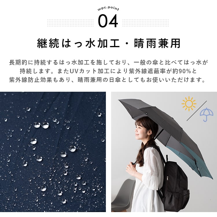 折りたたみ傘 メンズ 日傘 レディース リュックが濡れない 軽量 UV 晴雨兼用 ブランド Wpc. コンパクト 遮熱 撥水加工 かわいい おしゃれ 日焼け対策 紫外線対策 7本骨 プレゼント ギフト