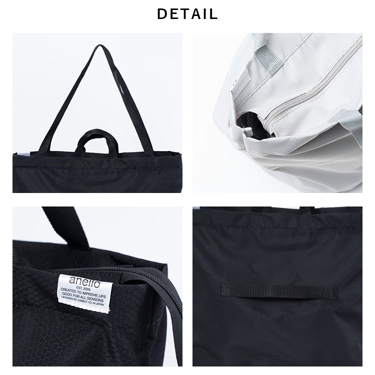 トートバッグ 大容量 ボストンバッグ レディース anello アネロ ブランド 撥水加工 2way ポケッタブル コンパクト 折りたたみ 軽量 洗える 通勤 通学 旅行 ジム ファスナー付き キャリーオン a4 a3 丈夫 おしゃれ かわいい プレゼント ギフト メール便送料無料