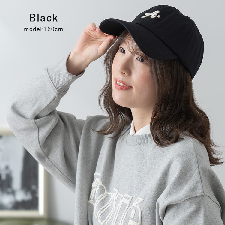 帽子 キャップ レディース Aロゴ おしゃれ かわいい 深め コットン 綿 アルファベット 紫外線対策 日焼け防止 サイズ調節 ブランド シンプル ベーシック つば長い 小顔効果 ベースボールキャップ 春 夏 秋