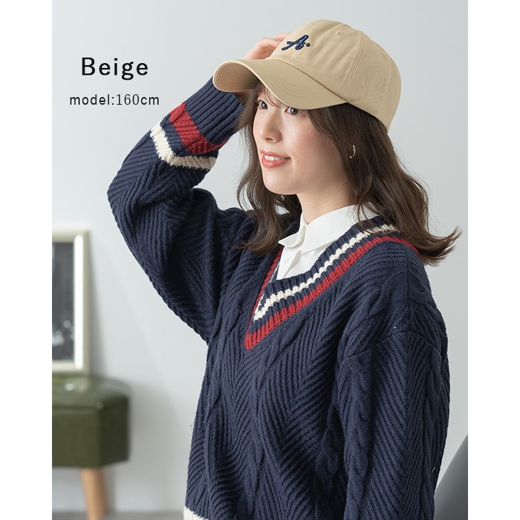 帽子 キャップ レディース Aロゴ おしゃれ かわいい 深め コットン 綿 アルファベット 紫外線対策 日焼け防止 サイズ調節 ブランド シンプル ベーシック つば長い 小顔効果 ベースボールキャップ 春 夏 秋