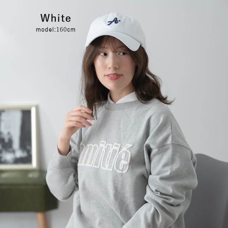 帽子 キャップ レディース Aロゴ おしゃれ かわいい 深め コットン 綿 アルファベット 紫外線対策 日焼け防止 サイズ調節 ブランド シンプル ベーシック つば長い 小顔効果 ベースボールキャップ 春 夏 秋