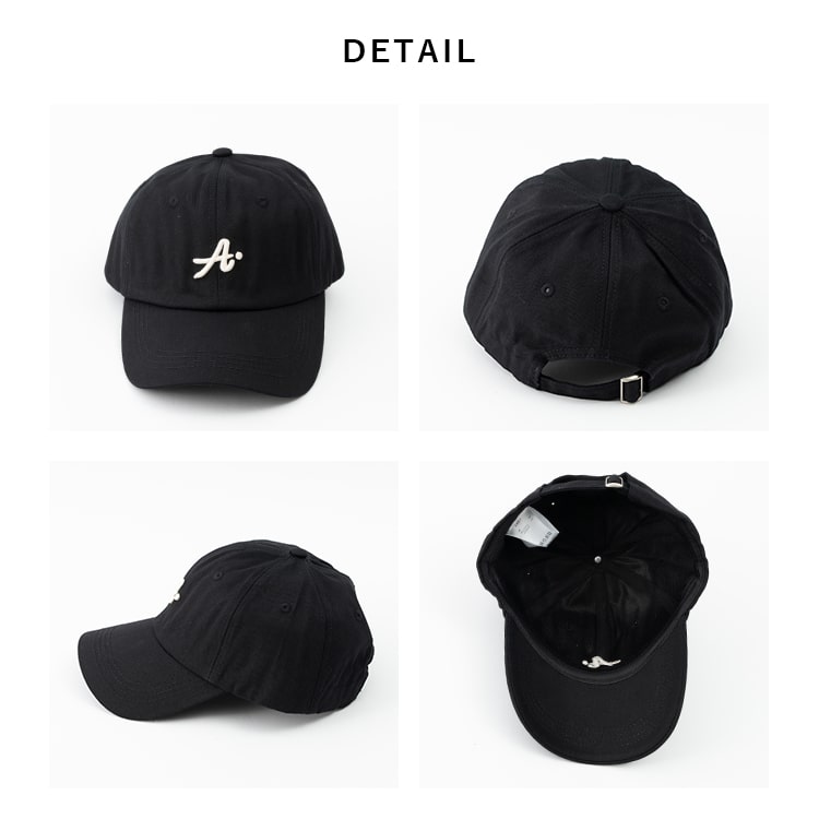 帽子 キャップ レディース Aロゴ おしゃれ かわいい 深め コットン 綿 アルファベット 紫外線対策 日焼け防止 サイズ調節 ブランド シンプル ベーシック つば長い 小顔効果 ベースボールキャップ 春 夏 秋