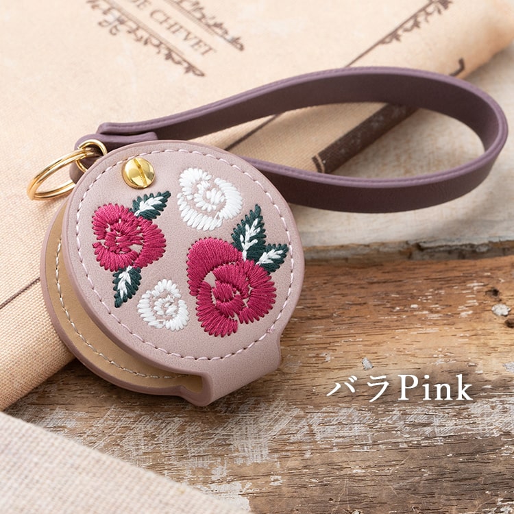 懐中時計 レディース ストラップ ウォッチ 花 刺繍 ルーペ付き