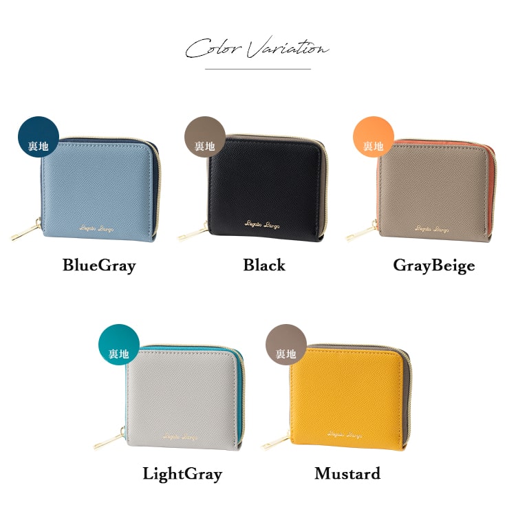 財布 レディース 二つ折 ブランド Legato Largo レガートラルゴ かわいい おしゃれ ツートーン ラウンドファスナー  コンパクト ボックス型 小銭入れ 小さめ ミニ財布 プレゼント 母の日 ギフト