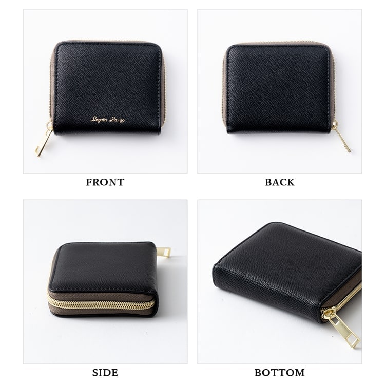 財布 レディース 二つ折 ブランド Legato Largo レガートラルゴ かわいい おしゃれ ツートーン ラウンドファスナー  コンパクト ボックス型 小銭入れ 小さめ ミニ財布 プレゼント 母の日 ギフト