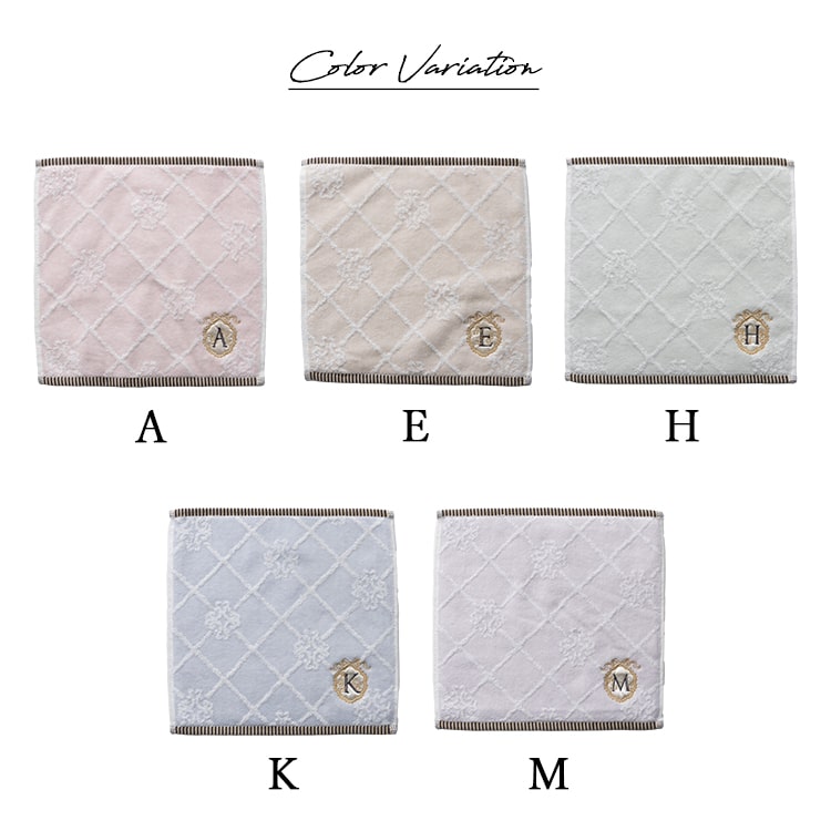 タオルハンカチ イニシャル 刺繍 レディース ギフト プレゼント 綿100 コットン 花 フラワー きれいめ 上品 大人 女性 かわいい おしゃれ エンボス 25cmx25cm