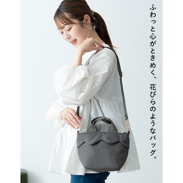 ショルダーバッグ レディース 小さめ 斜め掛け おしゃれ 大人 かわいい 2way トートバッグ フリル b6 ミニトート 軽量 自立 ファスナー付き ランチバッグ マチ広 ペットボトル サブバッグ プレゼント ギフト