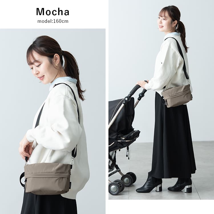 おむつポーチ おしりふき内蔵 ショルダーバッグ レディース 斜め掛け コンパクト フラット 撥水 軽量 ベビーカー ママカル ブランド かわいい おしゃれ ティッシュケースカバー 花粉症対策 抗菌防臭 旅行 母子手帳ポーチ バッグインバッグ