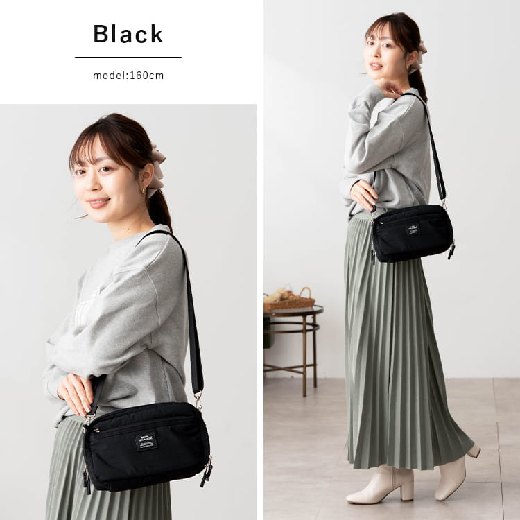 ショルダーバッグ レディース 小さめ ブランド アネロ anello 斜め掛け おしゃれ 大人 かわいい 2層 軽量 撥水 2way ポーチ 化粧ポーチ メイクポーチ コスメ ミニショルダーバッグ ペットボトル ファスナー付き 上品 通勤 通学 プレゼント ギフト