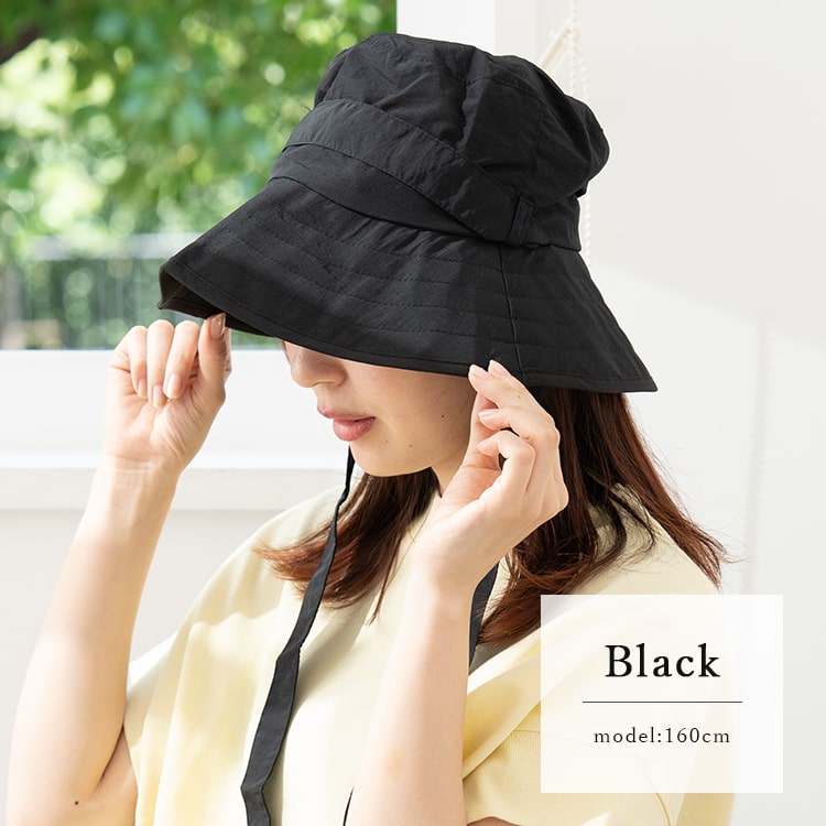 帽子 レディース ハット リボン uvカット 撥水 接触冷感 おしゃれ かわいい 深め サイズ調節 洗える 洗濯 ワイヤー入り 裏メッシュ 軽量 日焼け防止 自転車 コンパクト ナイロン 春 夏 秋 プレゼント ギフト