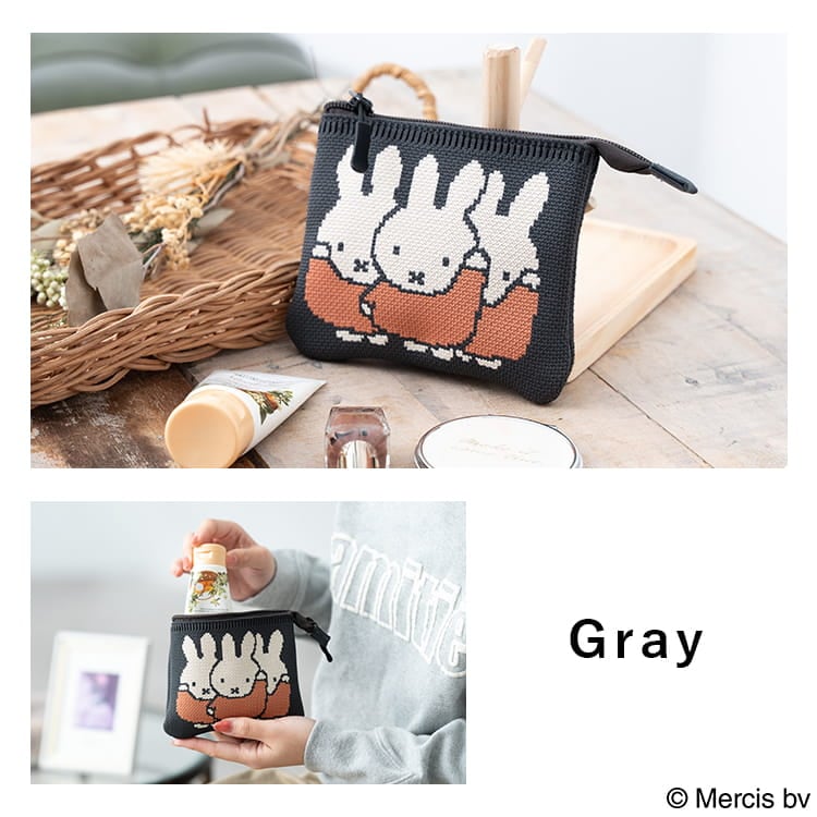 ポーチ 小物入れ 小さめ ブランド ミッフィー miffy ニット レディース