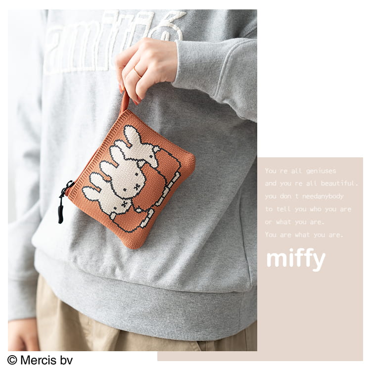 ポーチ 小物入れ 小さめ ブランド ミッフィー miffy ニット レディース