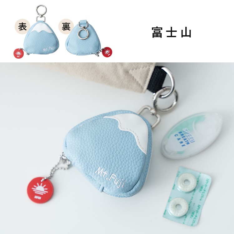 ポーチ 小物入れ 小さめ おにぎり型 かわいい おしゃれ プレゼント ギフト ファスナー付き おにぎり 富士山 だるま 相撲 ミニポーチ カラビナ付き 持ち運び コンパクト バッグチャーム