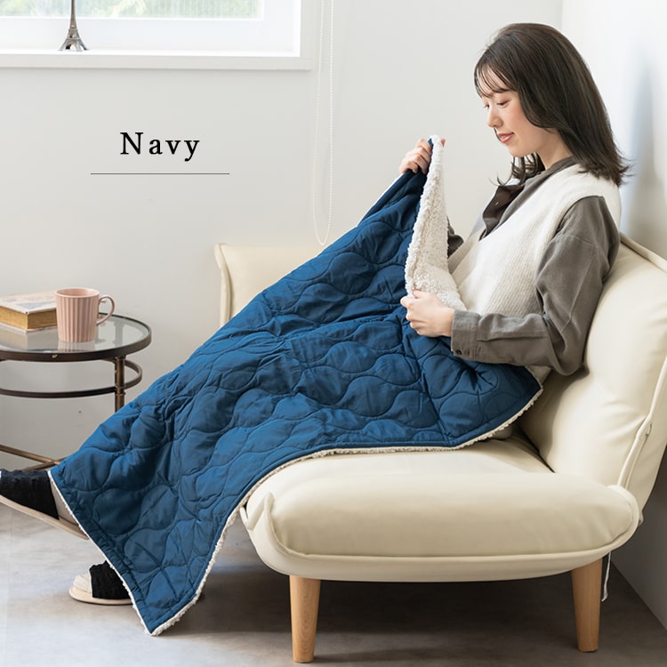 ブランケット キルティング ボア Sサイズ 70×100cm ひざ掛け 防寒 裏ボア 保温性 撥水加工 ふわふわ 暖かい ベビー 掛け 毛布 洗える 洗濯可能 おしゃれ 北欧 無地 秋 冬 クリスマス ギフト プレゼント