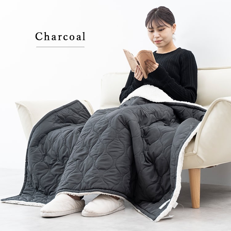 ブランケット ボア キルティング 大判 Mサイズ 100×140cm ひざ掛け 防寒 裏ボア 保温性 撥水加工 ふわふわ 暖かい 掛け 毛布 お昼寝 洗える 洗濯可能 おしゃれ 北欧 秋 冬 クリスマス ギフト プレゼント