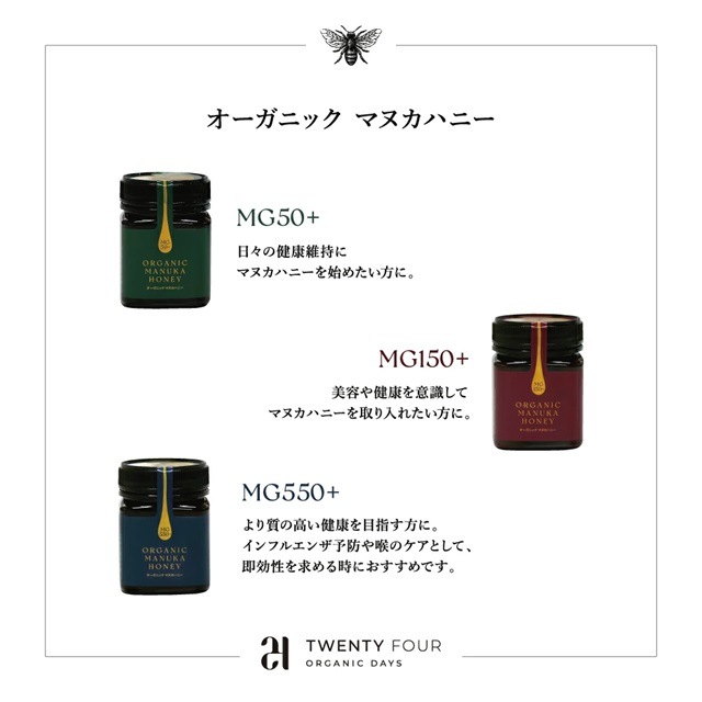 ウッドランズ オーガニック 生マヌカハニー MG50+ 250g 4個セット オーガニック マヌカハニーMG50＋ 250g | マヌカハニー・プロポリス