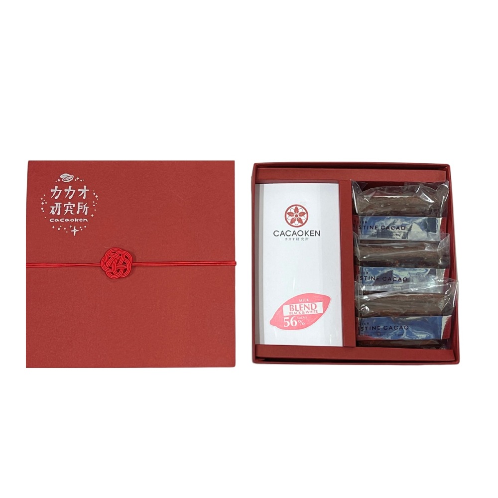 クリスティーヌカカオフィナンシェとBean to barチョコレートギフトセット（ブレンド56％ミルク・海苔）