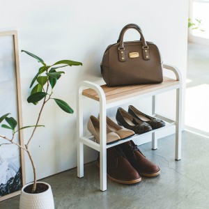 �ڤ����󤻡ۻ���¶� tower (���) Bench Shoes Rack �ʥ٥�����塼����å��� �ۥ磻��/�֥�å� ��Ǽ/���ߡ��緿������