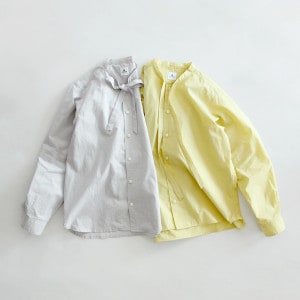 20%OFF】ashuhari (アシュハリ) ストライプ バンドカラーAライン