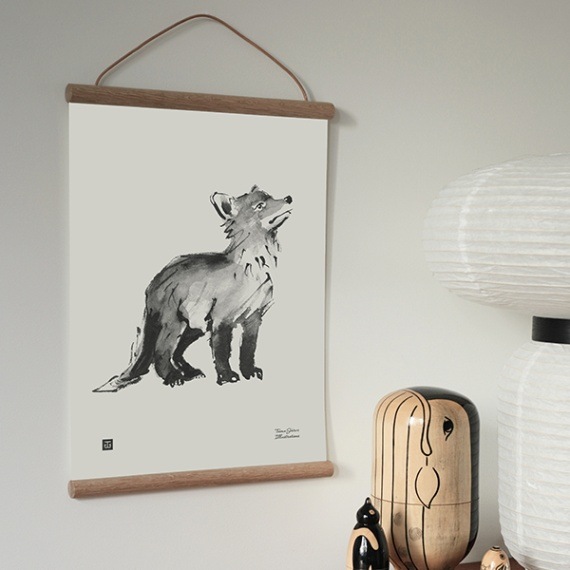 Teemu Jarvi �ݥ����� FOX CUB ���ĥ� 30��40cm �̲� ����ƥꥢ ������������Ź�� �ơ��ࡦ������