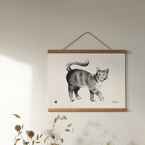 限定品★新品★輸入ポスター★デイヴィッドシュリグリー★お洒落インテリア★猫★32 David Shrigley / THIS HUGE CAT - イラスト ポスター - 輸入
