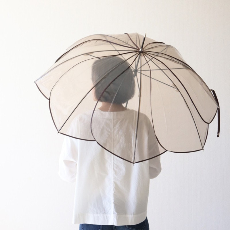 because (�ӥ�����) �ե�����֥��/���ꥢ Clear Umbrella Color Piping ���졼/�֥饦��/�ۥ磻�� �ѥ��ԥ�/�Х����顼/���ե�/Ĺ��/����/�ӥˡ��뻱/����/�쥤�󥰥å�/�߱�