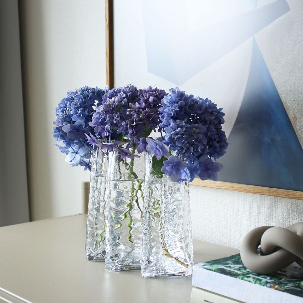 Cooee Design Gry Wideフラワーベース19cm クリア コニャック スモーク