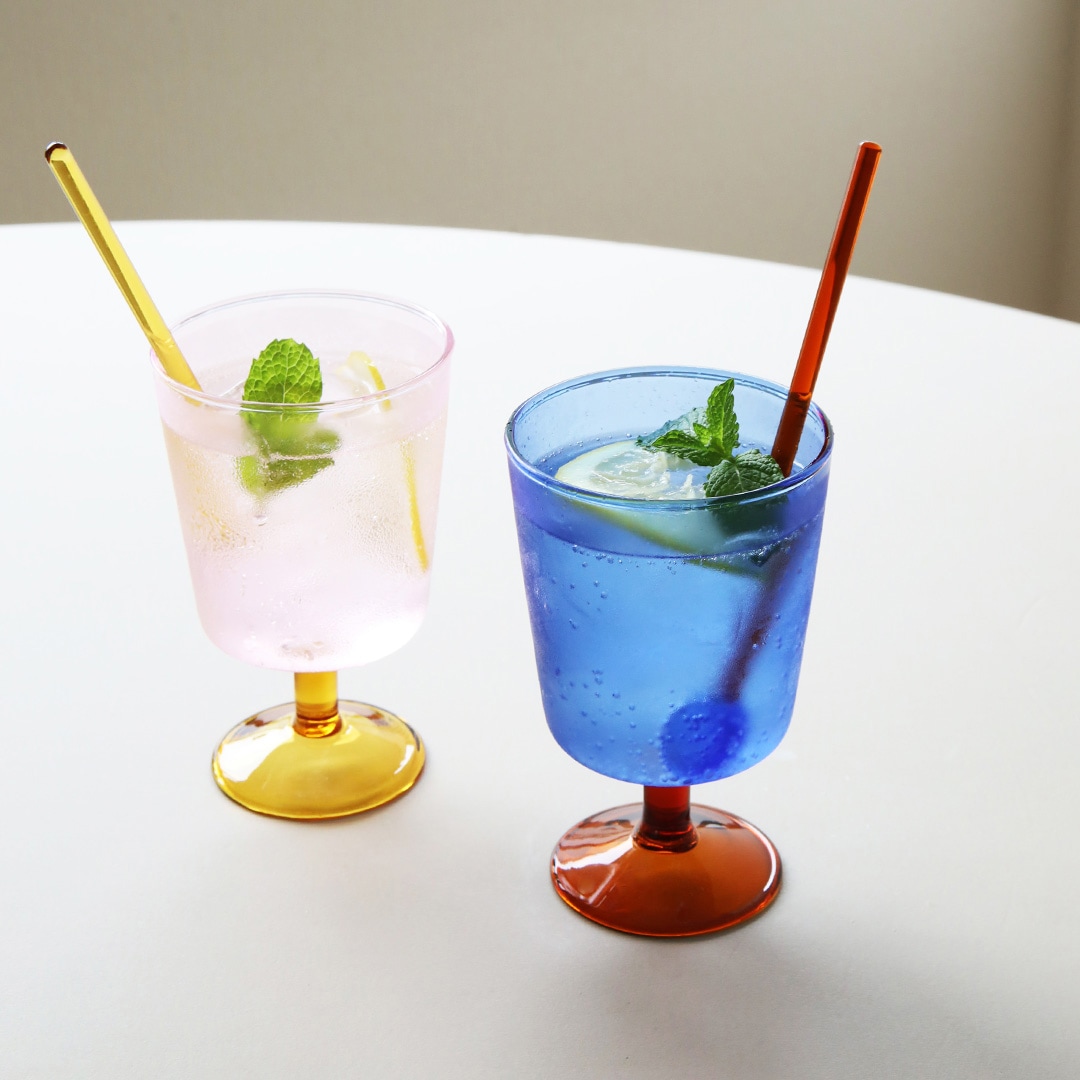 La Magiee (ラ・マジー) ゴブレット ブルー/イエロー/ピンク ガラス