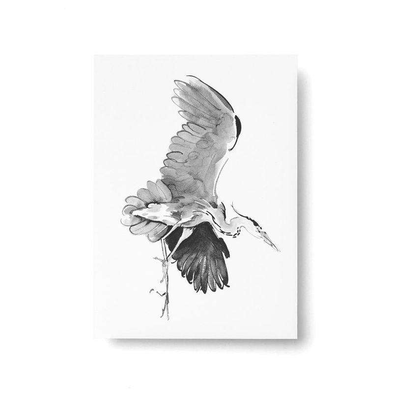 Teemu Jarvi Postcard ポストカード GREY HERON アオサギ A6 10.5×14.8