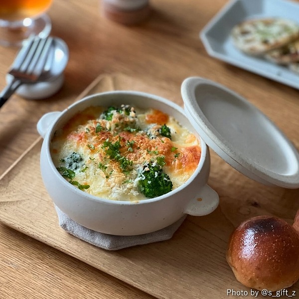 CORON (コロン) オーブンボウル(蓋付き) ホワイト/グレー|CORON |北欧