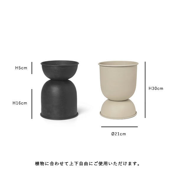 �ڤ����󤻡�Ferm Living (�ե������ӥ�) Hourglass Pot (������饹 �ݥå�) XS �֥�å�/�����ߥ� �̲�/ȭ���С�/����ȭ/����ƥꥢ/������������Ź��