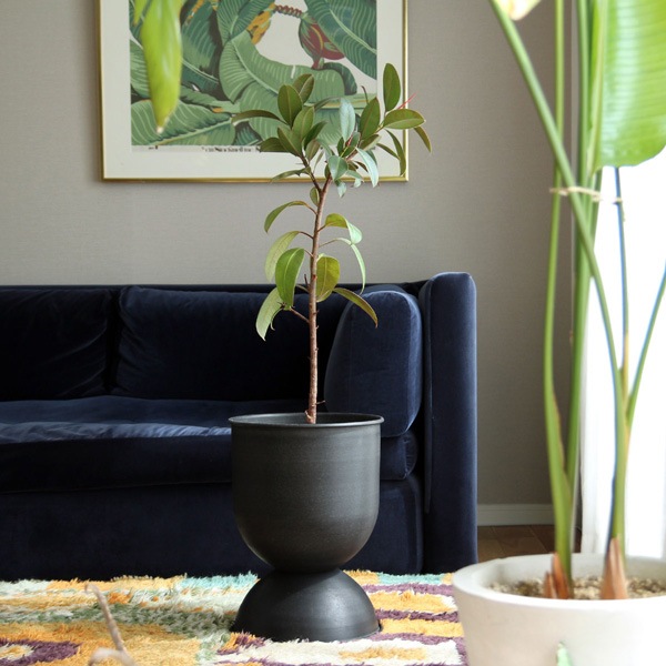 �ڤ����󤻡�Ferm Living (�ե������ӥ�) Hourglass Pot (������饹 �ݥå�) S �֥�å�/�����ߥ� �̲�/ȭ���С�/����ȭ/����ƥꥢ/������������Ź��