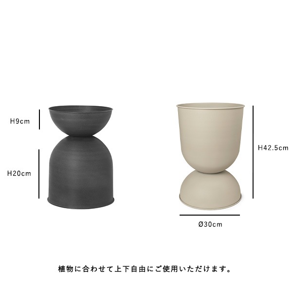 �ڤ����󤻡�Ferm Living (�ե������ӥ�) Hourglass Pot (������饹 �ݥå�) S �֥�å�/�����ߥ� �̲�/ȭ���С�/����ȭ/����ƥꥢ/������������Ź��
