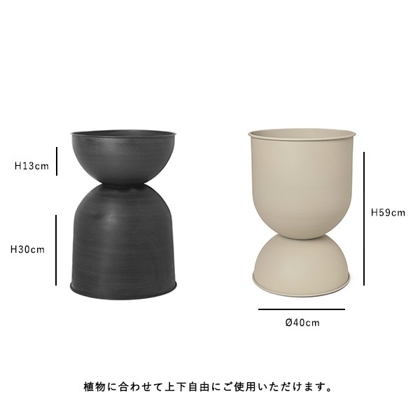 Ferm Living Hourglass Pot ������饹 �ݥå� M �֥�å� �����ߥ� �̲� ȭ���С� ����ȭ ����ƥꥢ �ե������ӥ� ������������Ź�ʡڤ����󤻡�