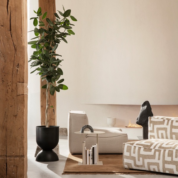 Ferm Living Hourglass Pot ������饹 �ݥå� M �֥�å� �����ߥ� �̲� ȭ���С� ����ȭ ����ƥꥢ �ե������ӥ� ������������Ź�ʡڤ����󤻡�