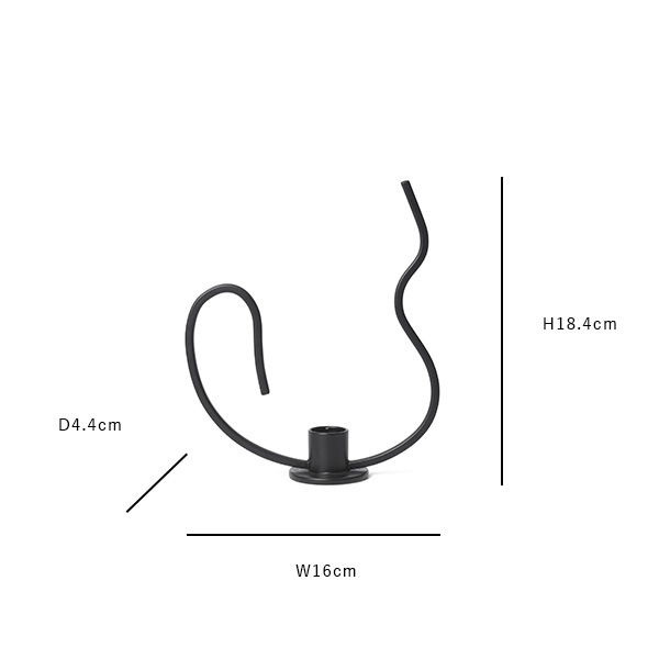 �ڤ����󤻡�Ferm Living (�ե������ӥ�) Valse Candle Holder (�Х륹 �����ɥ�ۥ����) Low �֥�å� �̲�/����ƥꥢ/������������Ź�ʡڹ���߸ˤ����