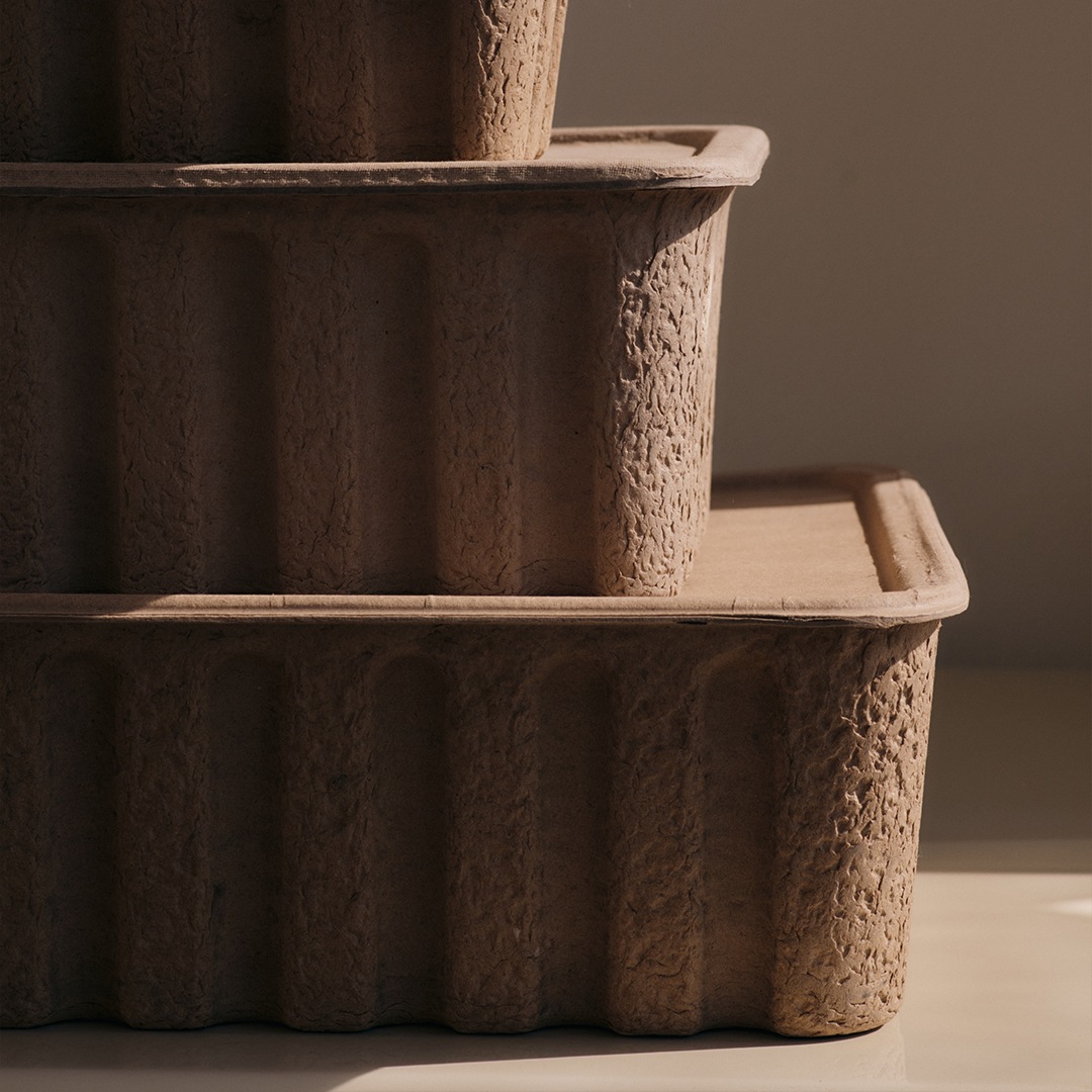 �ڤ����󤻡�Ferm Living (�ե������ӥ�) Paper Pulp Box (�ڡ��ѡ��ѥ�ץܥå���) XL �֥饦�� �̲�/����ƥꥢ/��Ǽ/������������Ź��