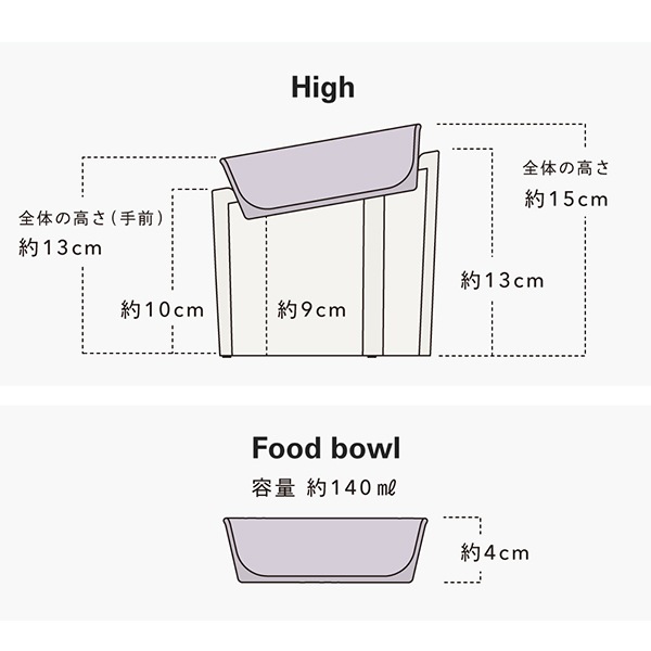 ideaco (���ǥ���) Pet Feeder �ա��� Low/High ���졼���� ��������դ��ա��ɥܥ���