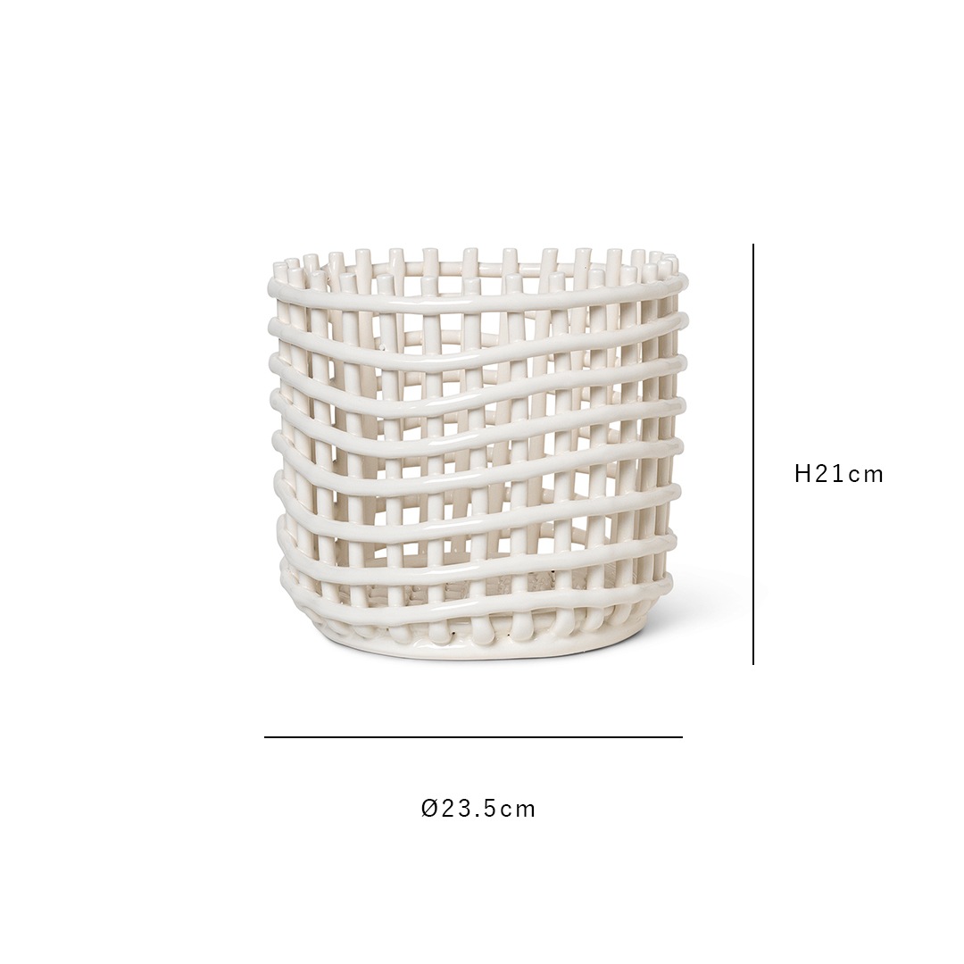 ��20��OFF��Ferm Living (�ե������ӥ�) Ceramic Basket (����ߥå��Х����å�) Large ���եۥ磻��/�����ߥ�/������ɥ��꡼�� �̲�/�ݥå�/ȭ���С�/����/��ʪ��Ǽ/����ƥꥢ/������������Ź�ʡڹ���߸ˤ����