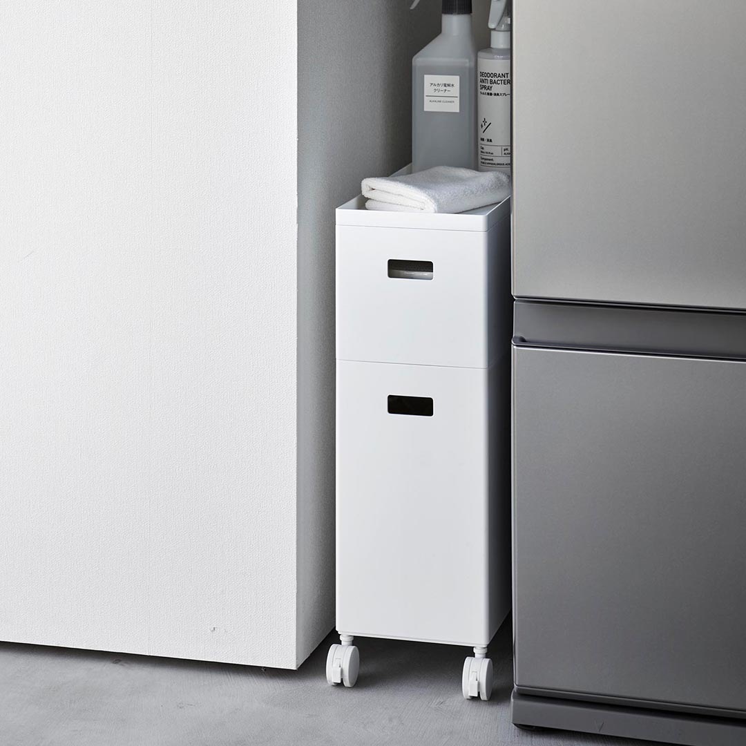 お取り寄せ】山崎実業 tower 蓋付き収納ボックスワゴン用追加ボックス