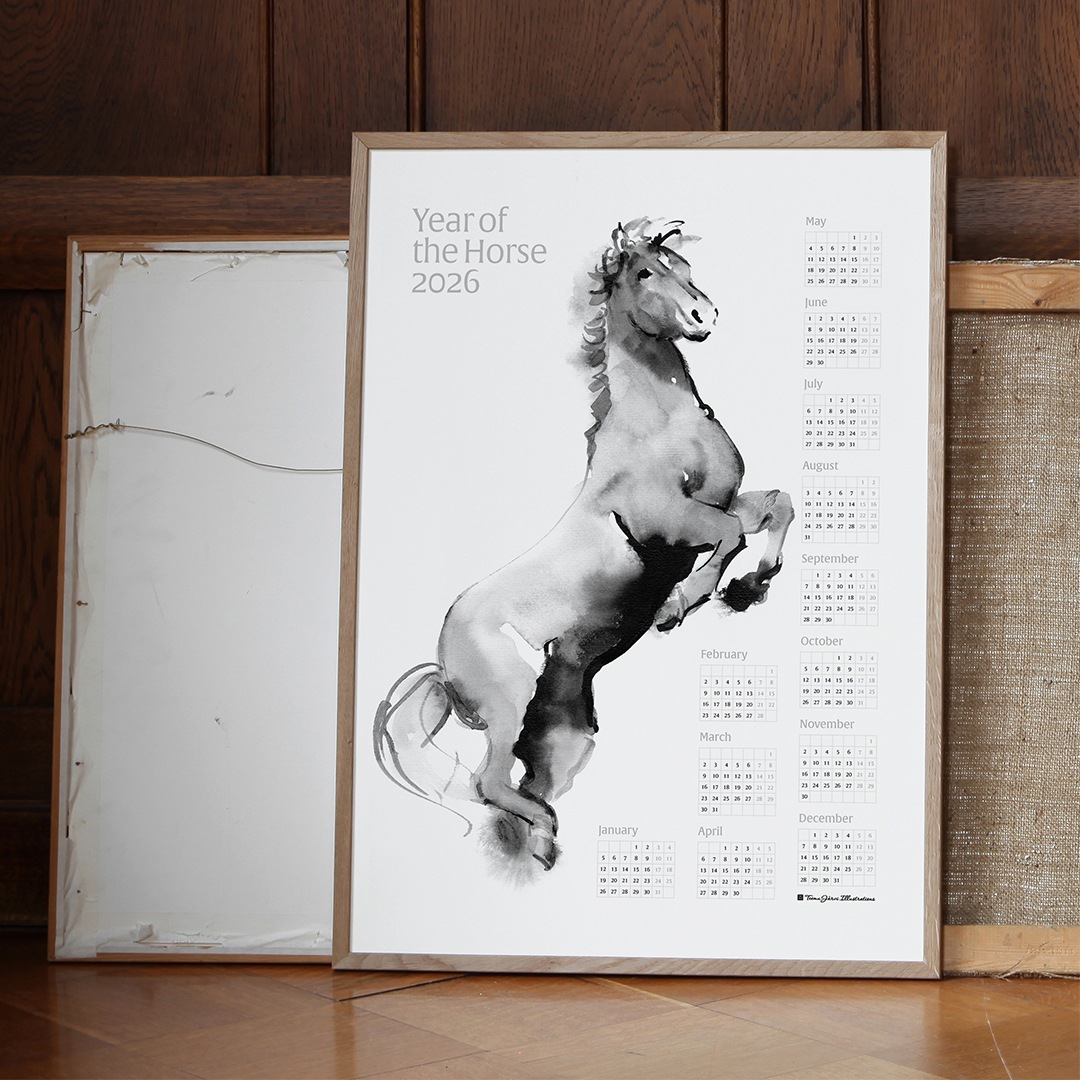 額装品/The Horse/トゥイヤ リンドストローム/ポスター/インテリア Vintage Horse Print Framed | Equestrian Art A195 – Hoekstra Decor