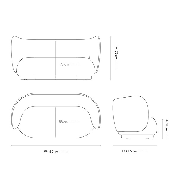 �ڤ����󤻡�Ferm Living (�ե������ӥ�) Rico Sofa (�ꥳ ���ե�) 2��������/ 2�ͳݤ� Brushed ���եۥ磻��/����� �̲�/����ƥꥢ/������������Ź��