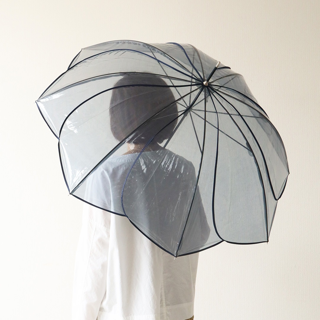 because (ӥ) ե֥/ꥢ Clear Umbrella Color Piping 졼/֥饦/ۥ磻 ѥԥ/Х顼/ե/Ĺ//ӥˡ뻱//쥤󥰥å/߱