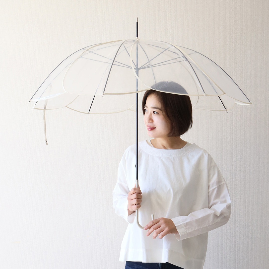 because (ӥ) ե֥/ꥢ Clear Umbrella Color Piping 졼/֥饦/ۥ磻 ѥԥ/Х顼/ե/Ĺ//ӥˡ뻱//쥤󥰥å/߱